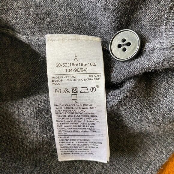 Set of 2 Banana Republic 100% Extra Fine Merino Wool by Baruffa Sweaters Mens L - Picture 9 of 9